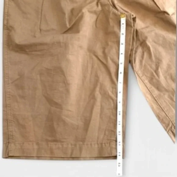 AMO Sharon Bermuda Shorts Womens 27 Tan Pleated Cotton Twill Wide Leg New - Picture 7 of 7